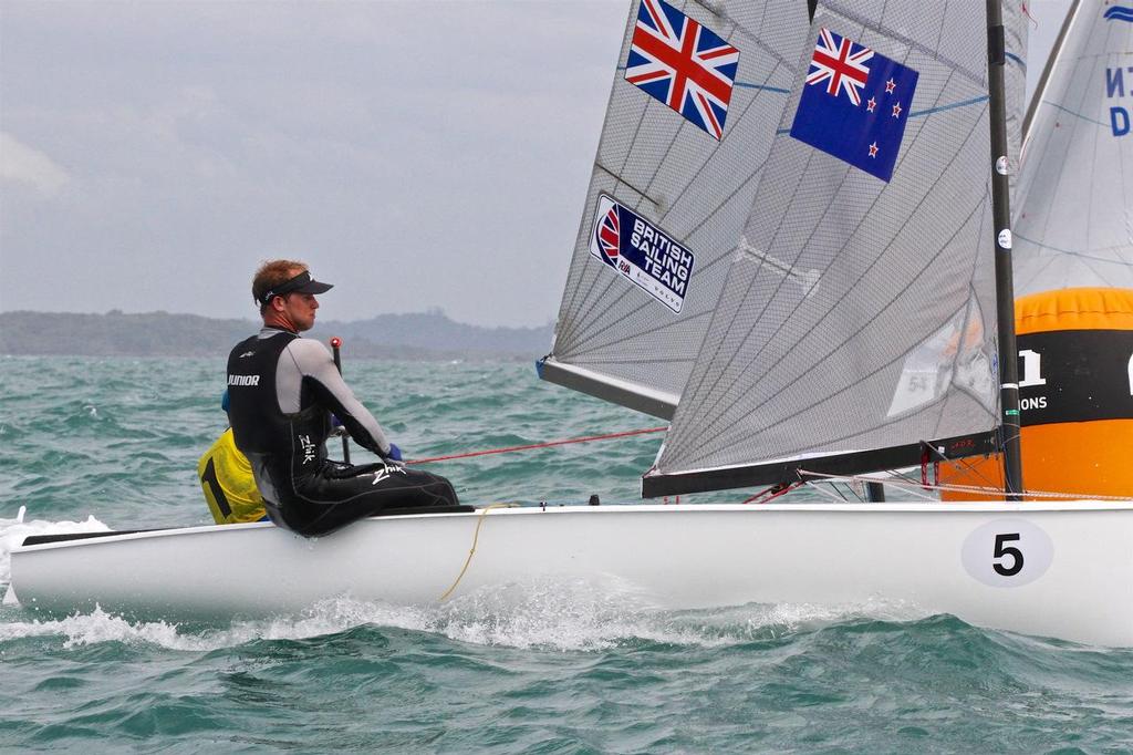 Race 8 Finn Gold Cup Takapuna - Josh Junior (NZL) © Richard Gladwell www.photosport.co.nz